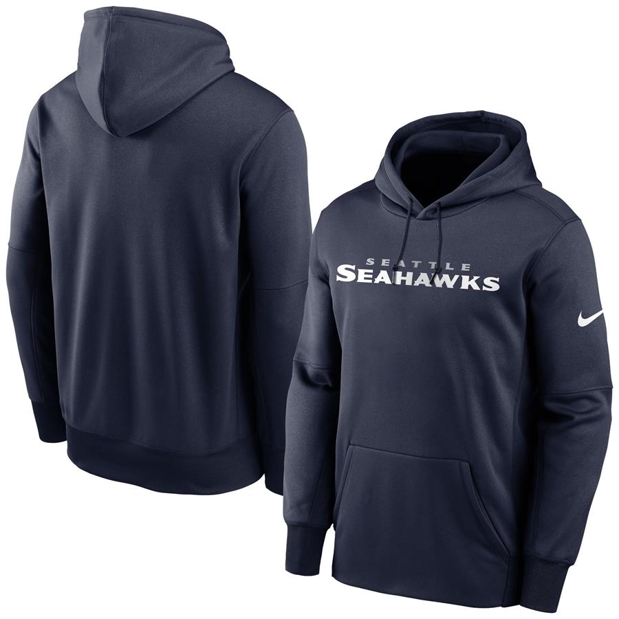 Seattle Seahawks Nike Fan Gear Wordmark Performance Pullover Hoodie - College Navy