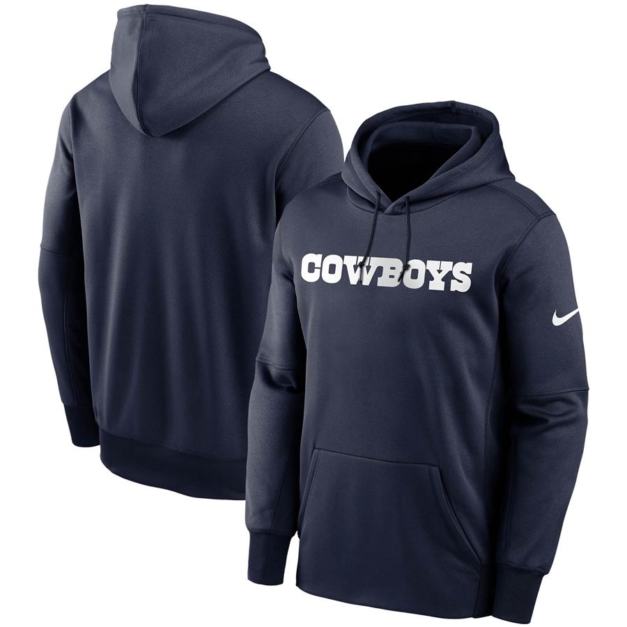 Худи Dallas Cowboys Nike Fan Gear Wordmark Performance (тёмно-синий)