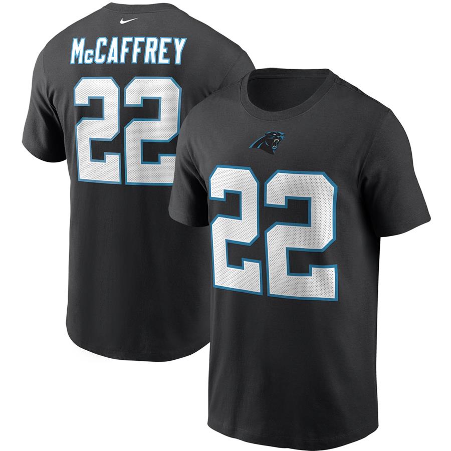 Christian McCaffrey Carolina Panthers Nike Name & Number T-Shirt - Black