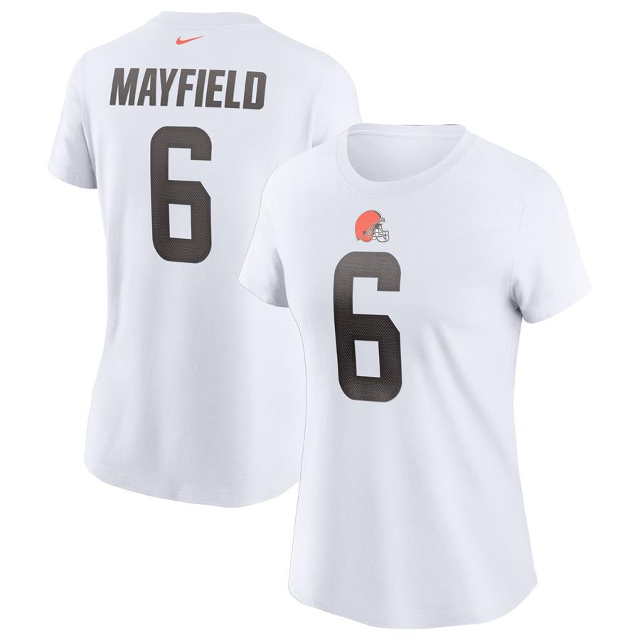 Baker Mayfield Cleveland Browns Nike Women's Name & Number T-Shirt - White
