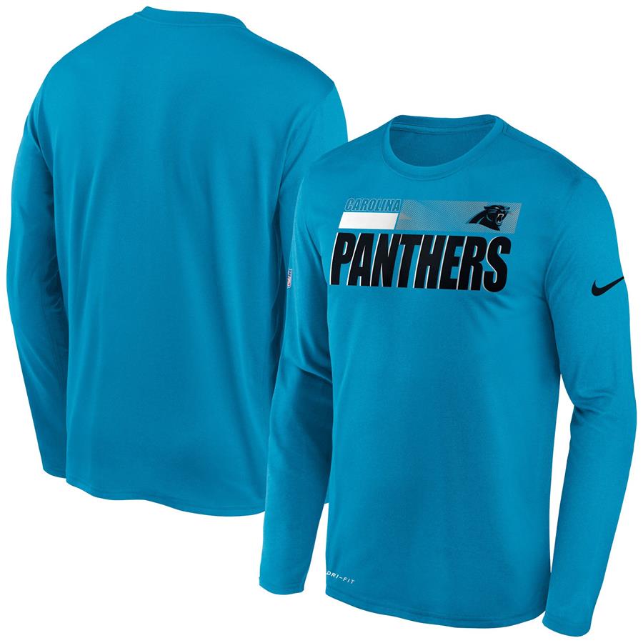 Carolina Panthers Nike Sideline Impact Legend Performance Long Sleeve T-Shirt - Blue