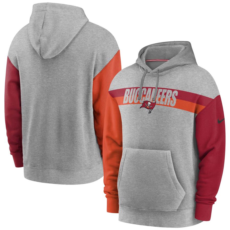 Tampa Bay Buccaneers Nike Fan Gear Heritage Tri-Blend Pullover Hoodie - Heathered Gray