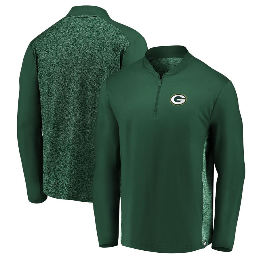 Green Bay Packers Fanatics Branded Iconic Clutch Modern Quarter-Zip Jacket - Green