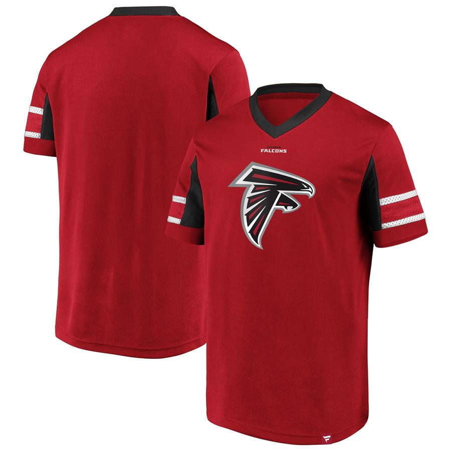 Atlanta Falcons Fanatics Branded Iconic Hashmark Logo V-Neck T-Shirt - Red