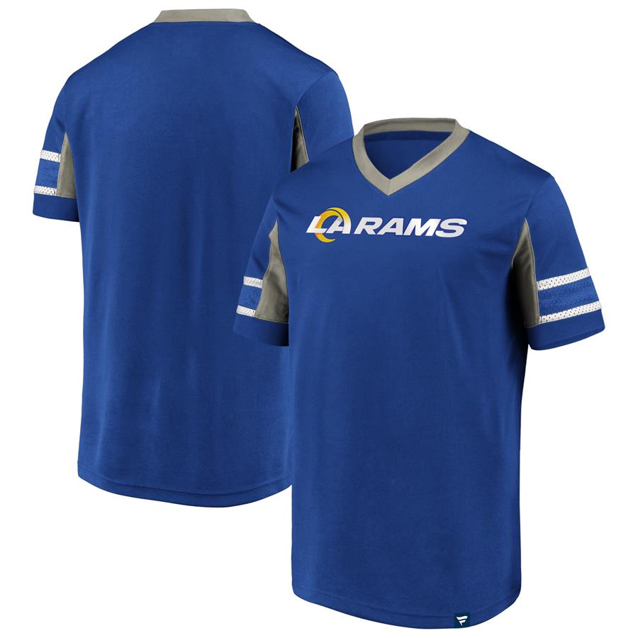 Los Angeles Rams Fanatics Branded Iconic Hashmark Logo V-Neck T-Shirt - Royal