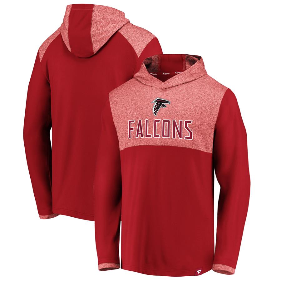 Atlanta Falcons Fanatics Branded Iconic Marbled Clutch Hoodie Long Sleeve T-Shirt - Red