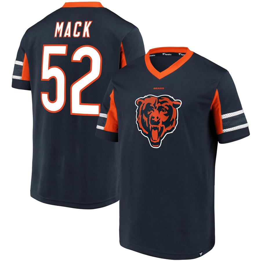 Khalil Mack Chicago Bears Fanatics Branded Hashmark Player Name & Number V-Neck Top - Navy