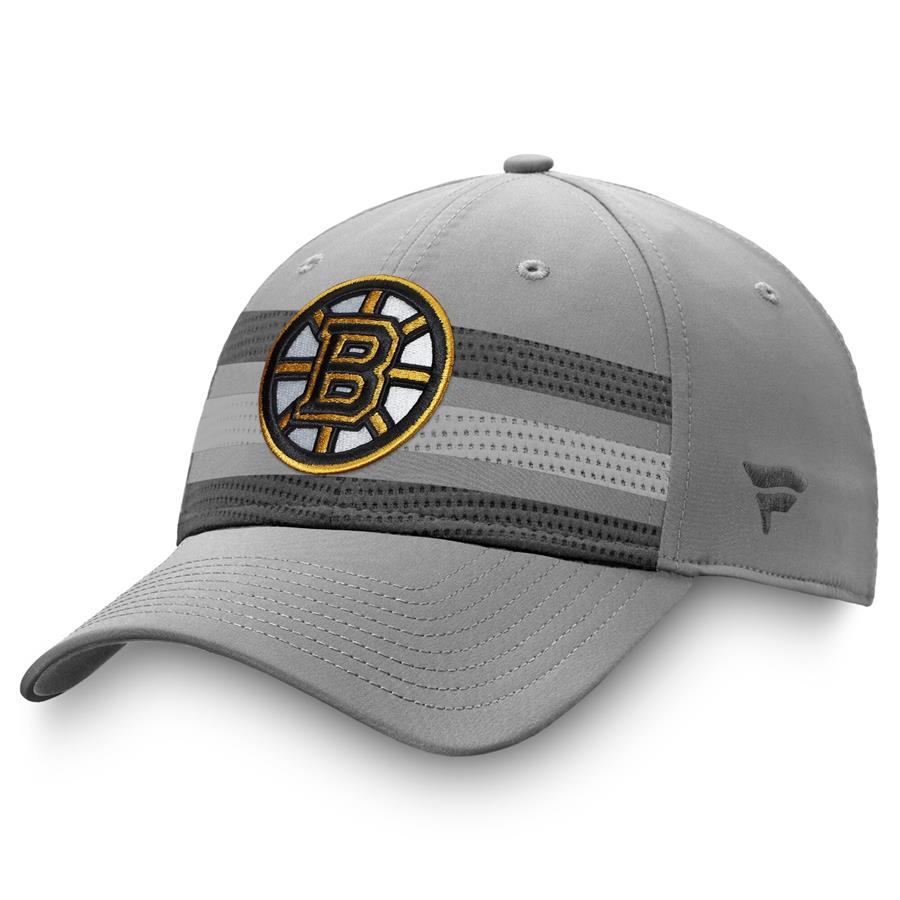 Boston Bruins Fanatics Branded Authentic Pro Home Ice Striped Snapback Hat - Gray