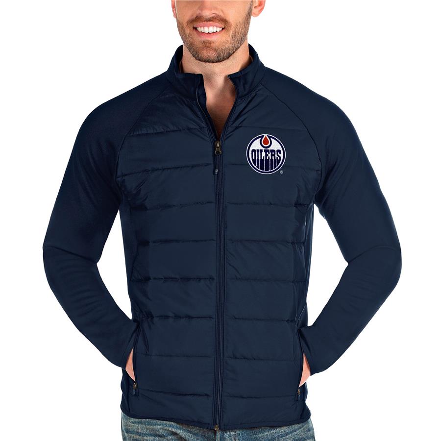 Edmonton Oilers Antigua Altitude Full-Zip Jacket - Navy
