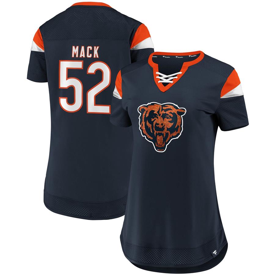 Khalil Mack Chicago Bears Fanatics Branded Women's Athena Name & Number Fashion Top - Navy