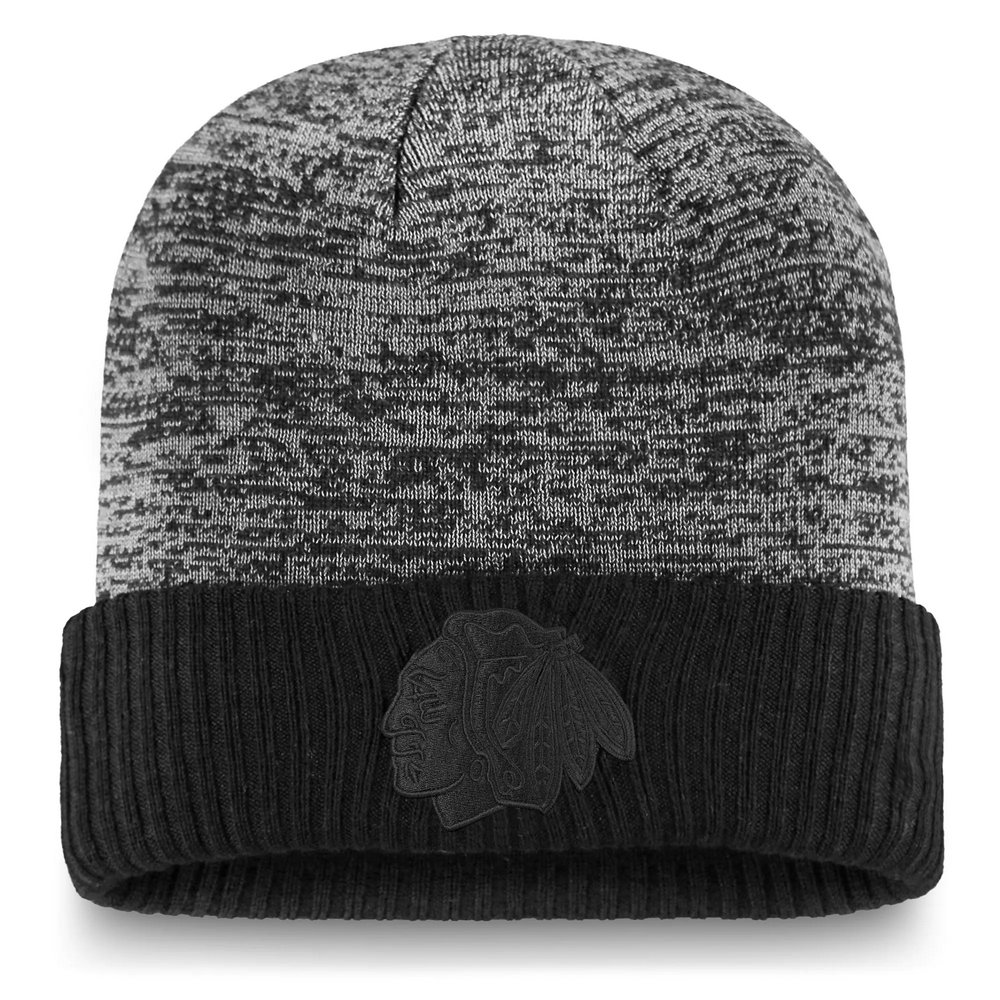 Chicago Blackhawks Fanatics Branded Authentic Pro Travel & Training Cuffed Knit Hat - Black