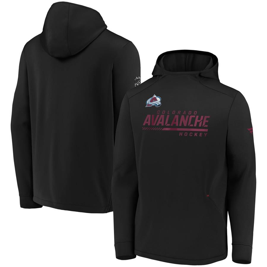 Colorado Avalanche Fanatics Branded Authentic Pro Locker Room Pullover Hoodie - Black