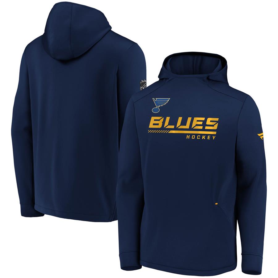 St. Louis Blues Fanatics Branded Authentic Pro Locker Room Pullover Hoodie - Navy