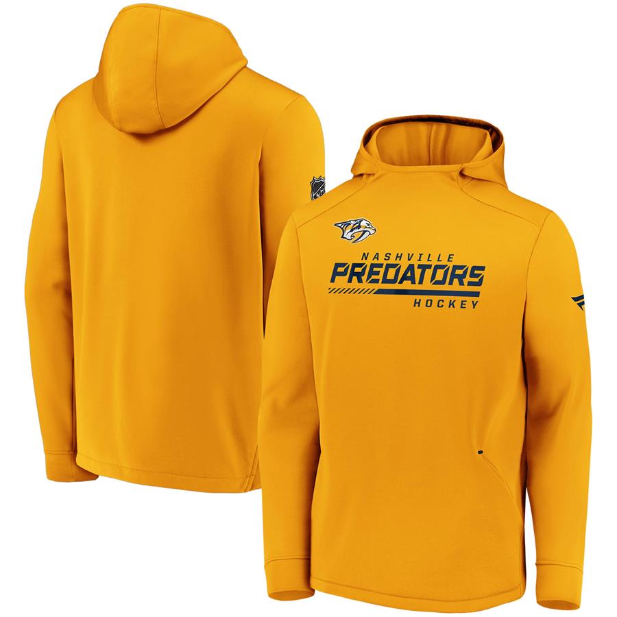 Nashville Predators Fanatics Branded Authentic Pro Locker Room Pullover Hoodie - Gold