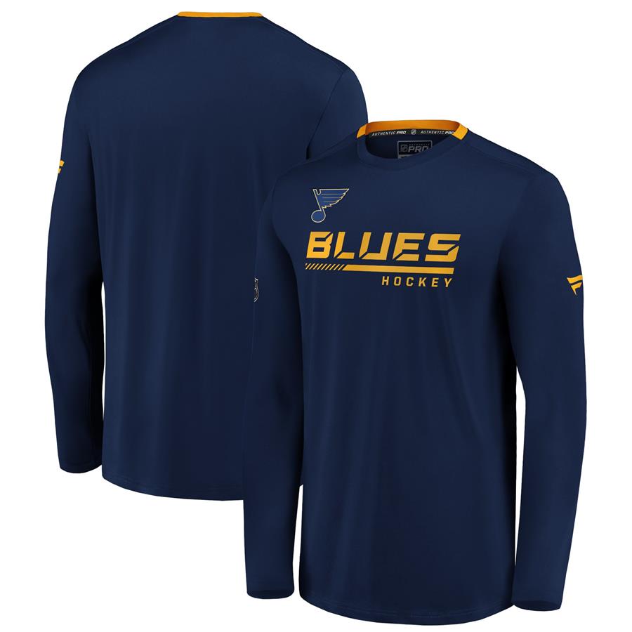 St. Louis Blues Fanatics Branded Authentic Pro Locker Room Performance Long Sleeve T-Shirt - Navy