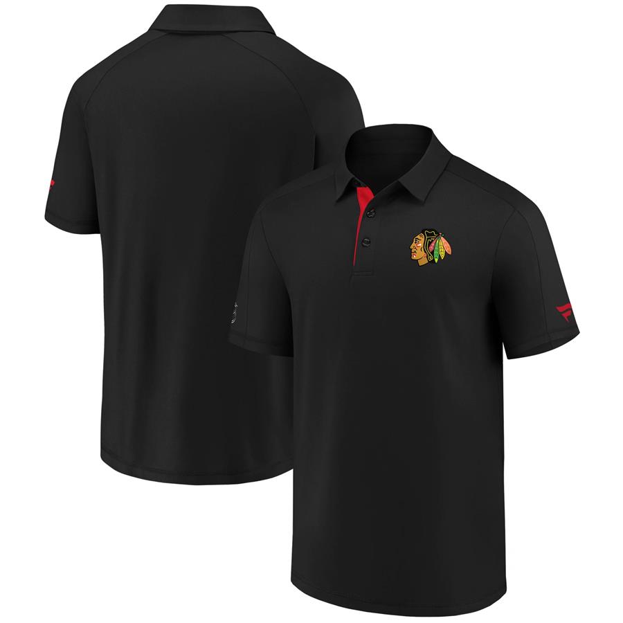 Chicago Blackhawks Fanatics Branded Authentic Pro Locker Room Polo - Black