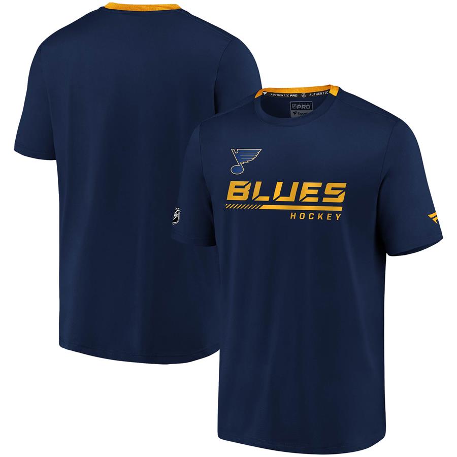 St. Louis Blues Fanatics Branded Authentic Pro Locker Room Performance T-Shirt - Navy