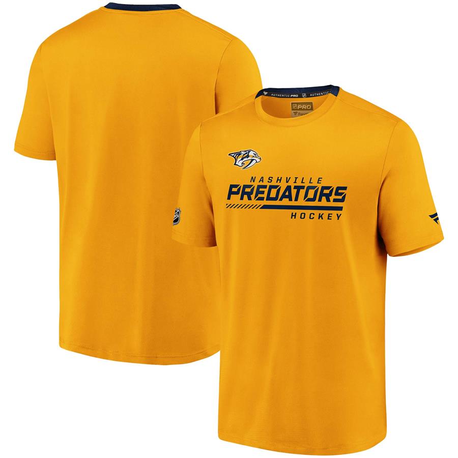 Nashville Predators Fanatics Branded Authentic Pro Locker Room Performance T-Shirt - Gold