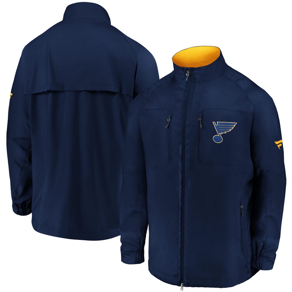 St. Louis Blues Fanatics Branded Authentic Pro Locker Room Rink Raglan Full-Zip Jacket - Navy