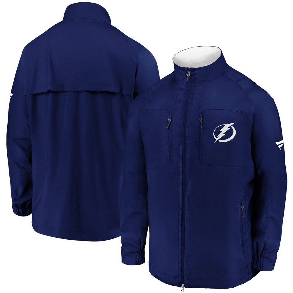 Tampa Bay Lightning Fanatics Branded Authentic Pro Locker Room Rink Raglan Full-Zip Jacket - Blue