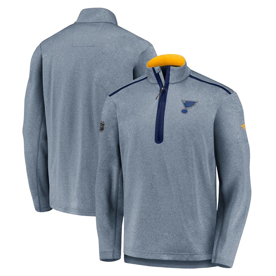 St. Louis Blues Fanatics Branded Authentic Pro Travel & Training Quarter-Zip Jacket - Heathered Navy