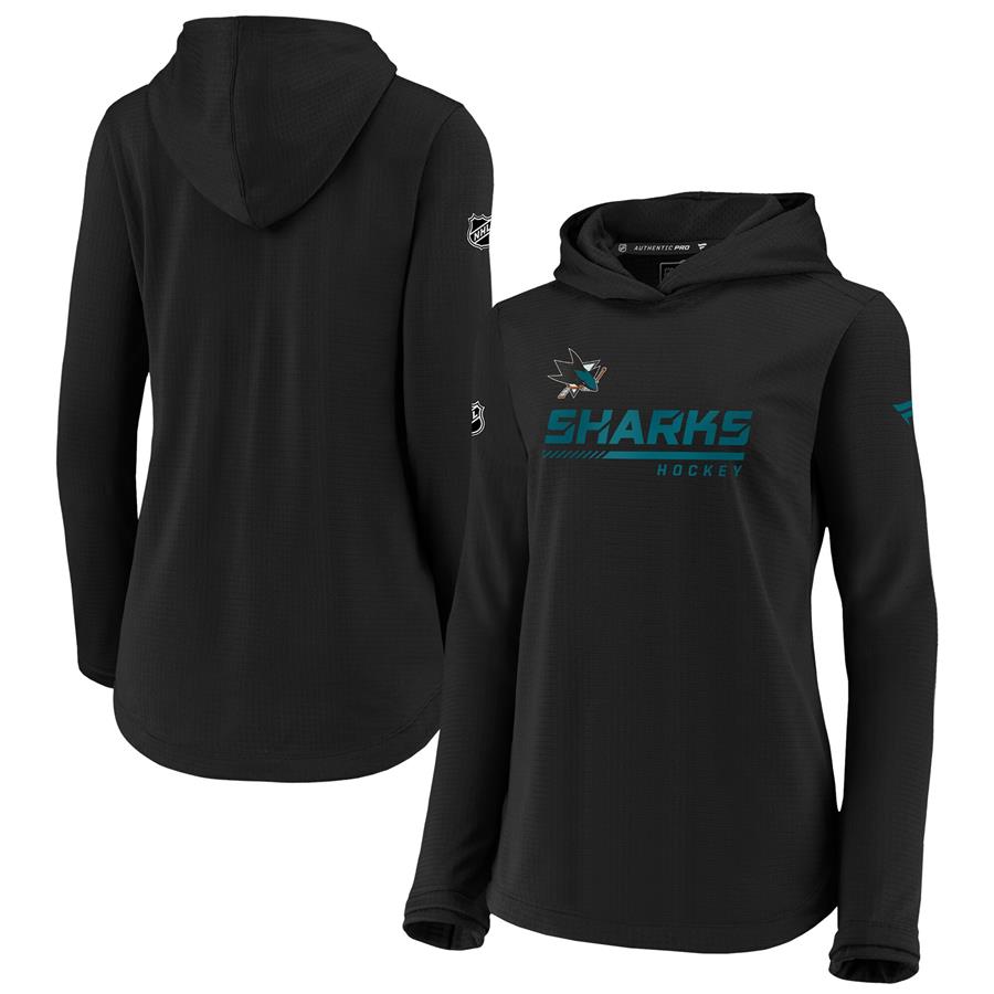 Женское худи San Jose Sharks Fanatics Branded Authentic Pro (чёрный)