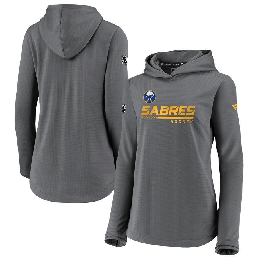 Buffalo Sabres Fanatics Branded Women's Authentic Pro Pullover Hoodie - Gray