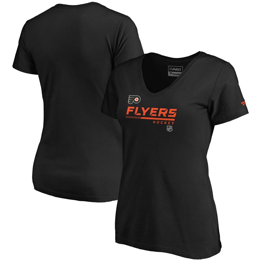 Philadelphia Flyers Fanatics Branded Women's Authentic Pro Core Collection Prime V-Neck T-Shirt - Black