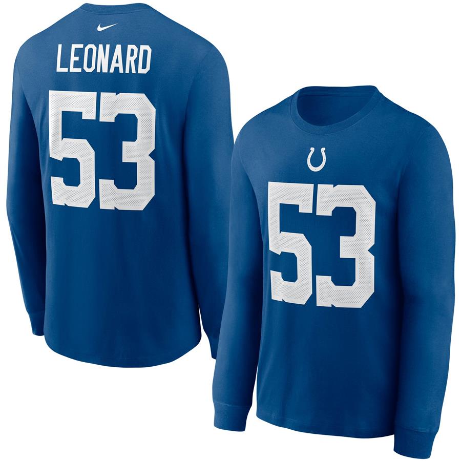 Darius Leonard Indianapolis Colts Nike Player Name & Number Long Sleeve T-Shirt - Royal