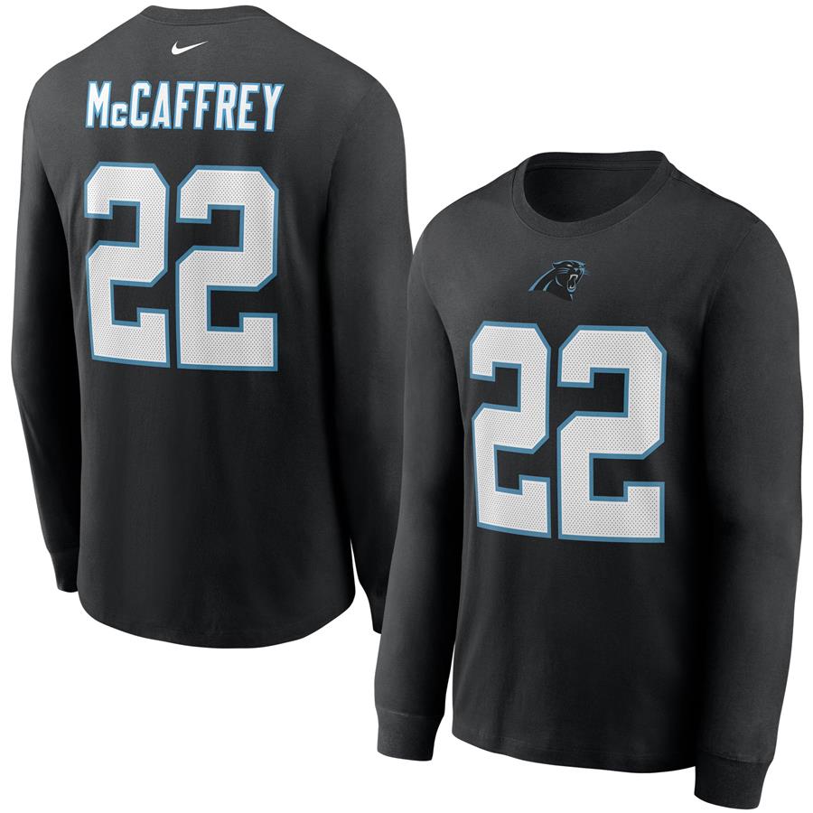 Christian McCaffrey Carolina Panthers Nike Player Name & Number Long Sleeve T-Shirt - Black