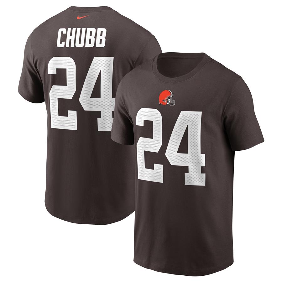 Nick Chubb Cleveland Browns Nike Name & Number T-Shirt - Brown