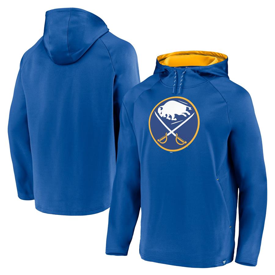 Buffalo Sabres Fanatics Branded Iconic Defender Fleece Raglan Pullover Hoodie - Royal
