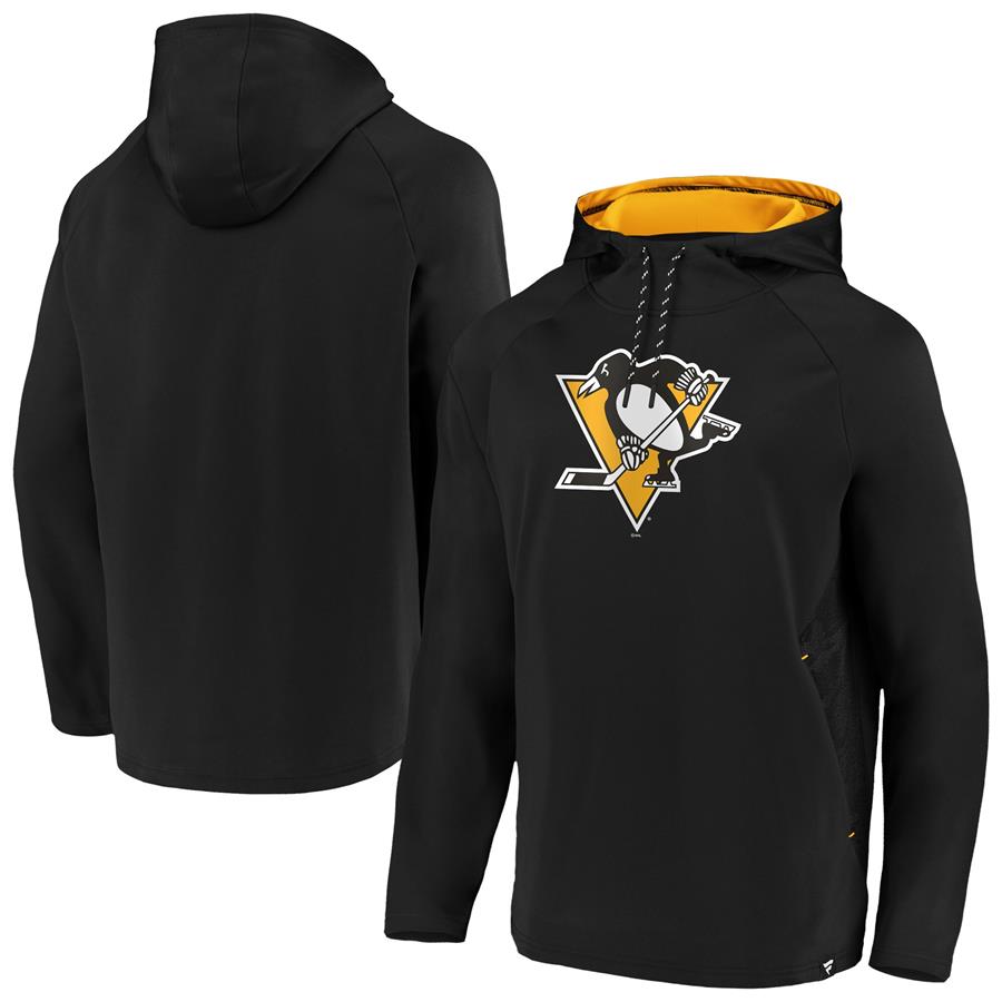 Pittsburgh Penguins Fanatics Branded Iconic Defender Fleece Pullover Hoodie - Black