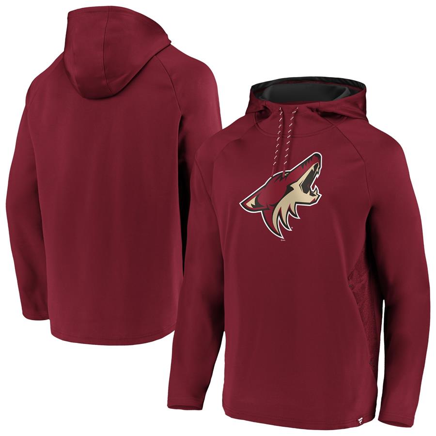 Arizona Coyotes Fanatics Branded Iconic Defender Fleece Raglan Pullover Hoodie - Garnet