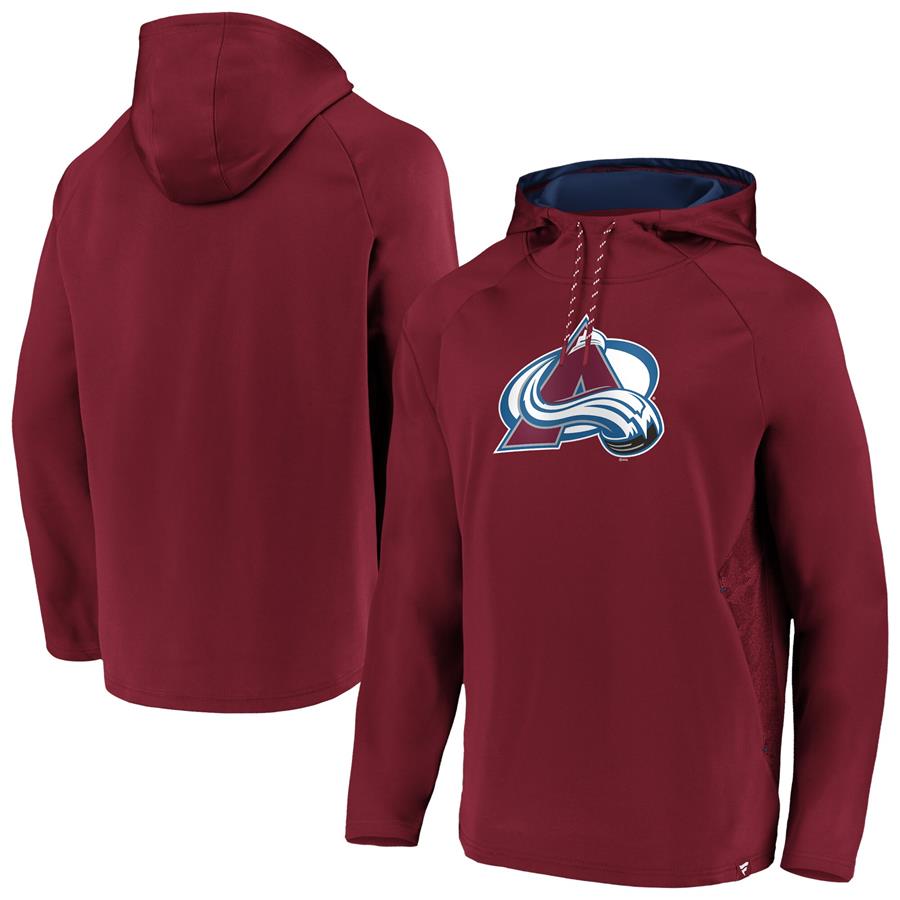 Colorado Avalanche Fanatics Branded Iconic Defender Fleece Raglan Pullover Hoodie - Burgundy