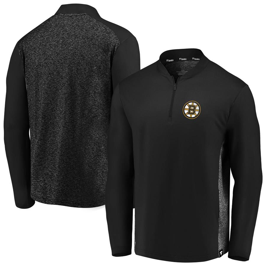 Boston Bruins Fanatics Branded Iconic Clutch Quarter-Zip Jacket - Black