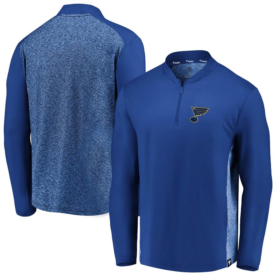 St. Louis Blues Fanatics Branded Iconic Clutch Quarter-Zip Jacket - Blue