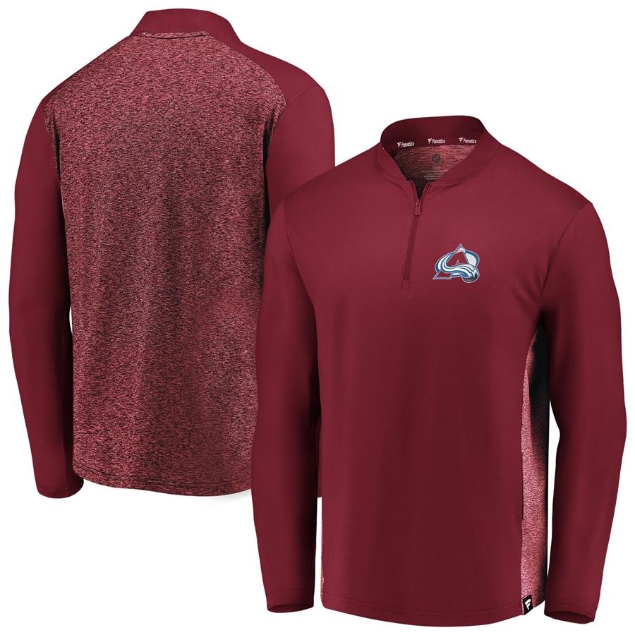 Colorado Avalanche Fanatics Branded Iconic Clutch Quarter-Zip Jacket - Burgundy