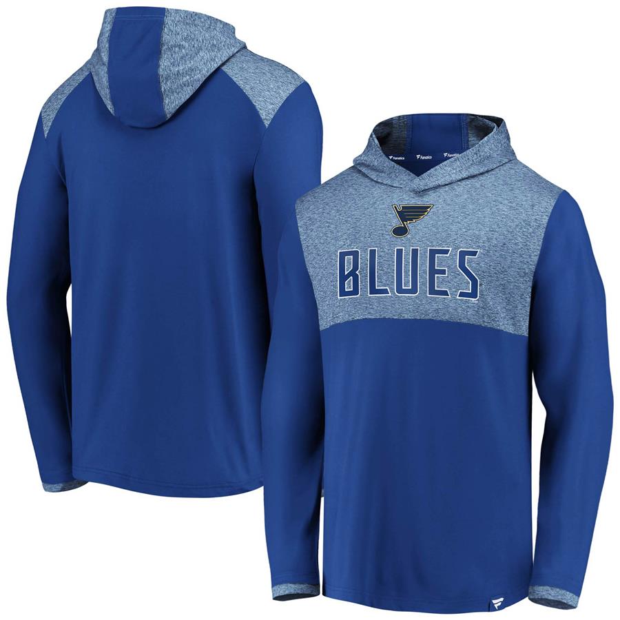 St. Louis Blues Fanatics Branded Iconic Marbled Clutch Pullover Hoodie - Blue