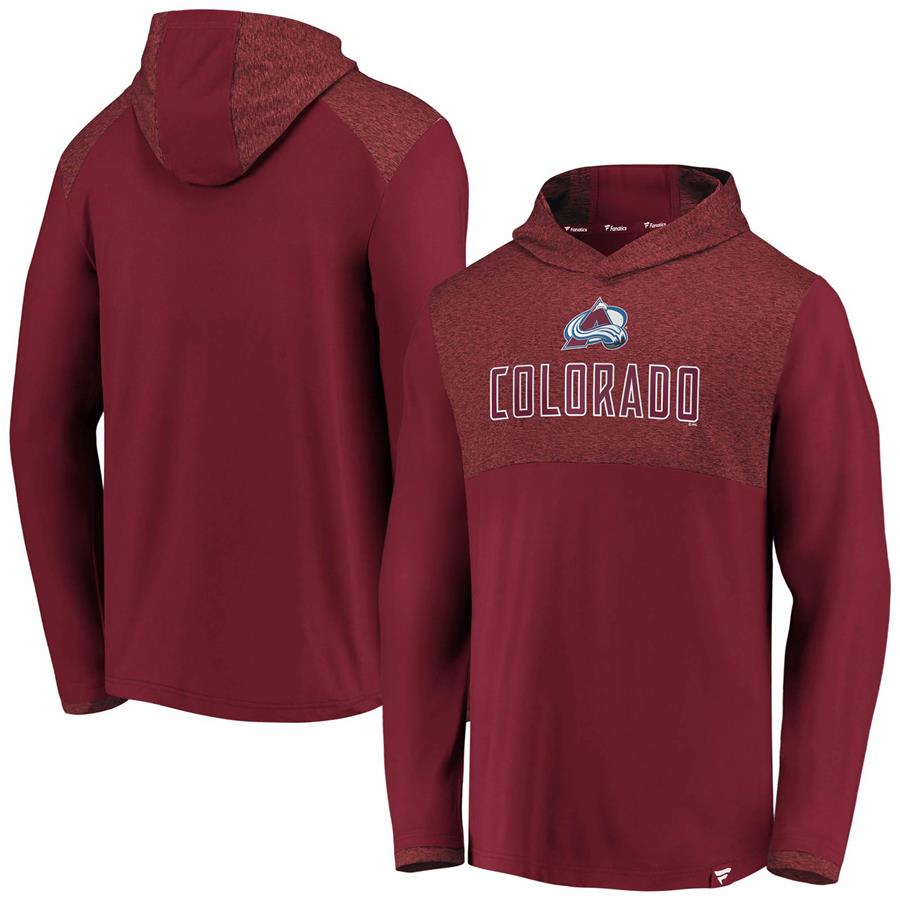 Colorado Avalanche Fanatics Branded Iconic Marbled Clutch Pullover Hoodie - Burgundy