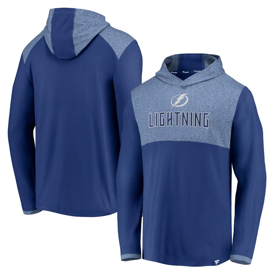 Tampa Bay Lightning Fanatics Branded Iconic Marbled Clutch Pullover Hoodie - Blue