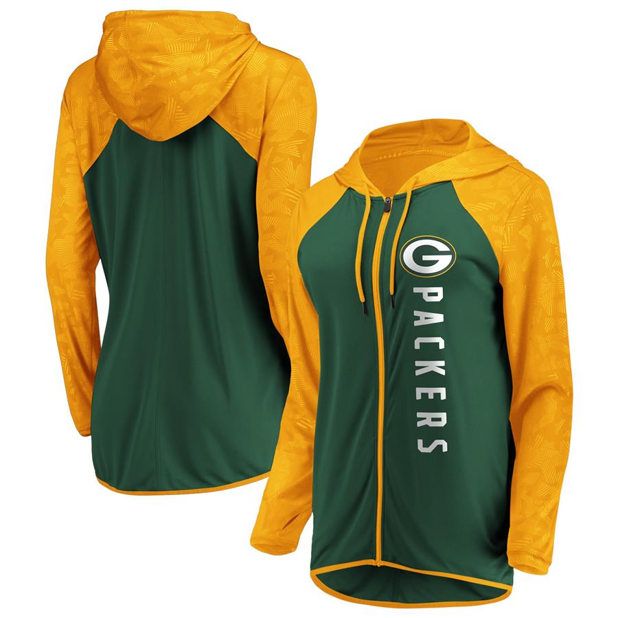 Green Bay Packers Fanatics Branded Women's Forever Fan Logo Full-Zip Hoodie - Green