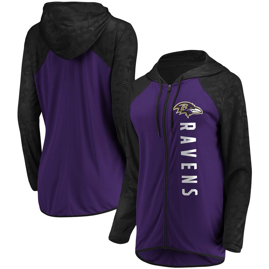 Baltimore Ravens Fanatics Branded Women's Forever Fan Logo Full-Zip Hoodie - Purple