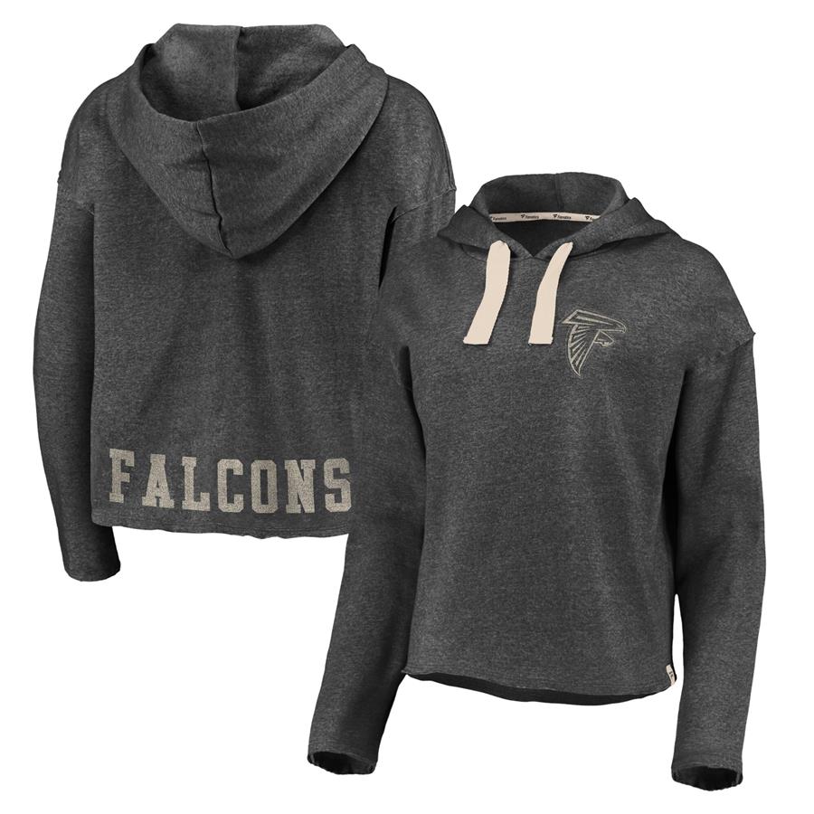 Atlanta Falcons Fanatics Branded Women's Team State Cropped Pullover Hoodie - Heathered Charcoal