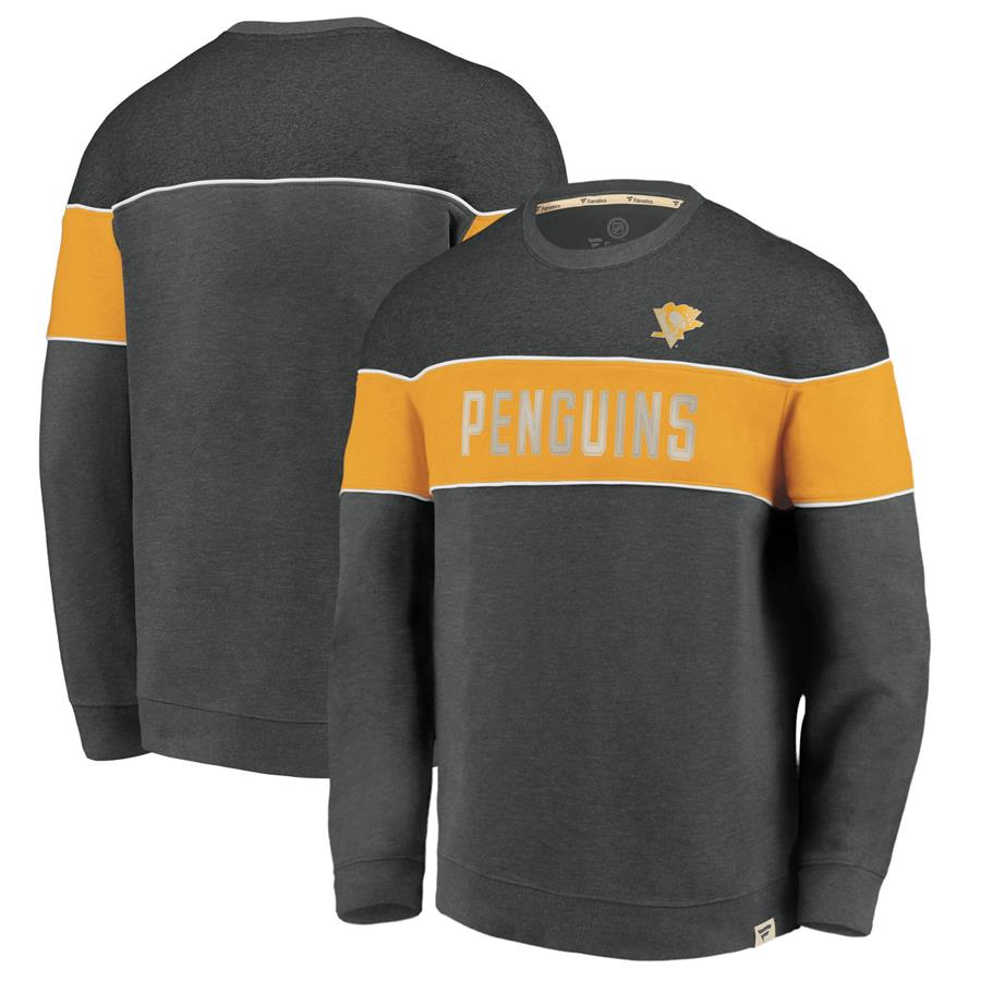 Pittsburgh Penguins Fanatics Branded Varsity Reserve Sweatshirt - Heathered Charcoal