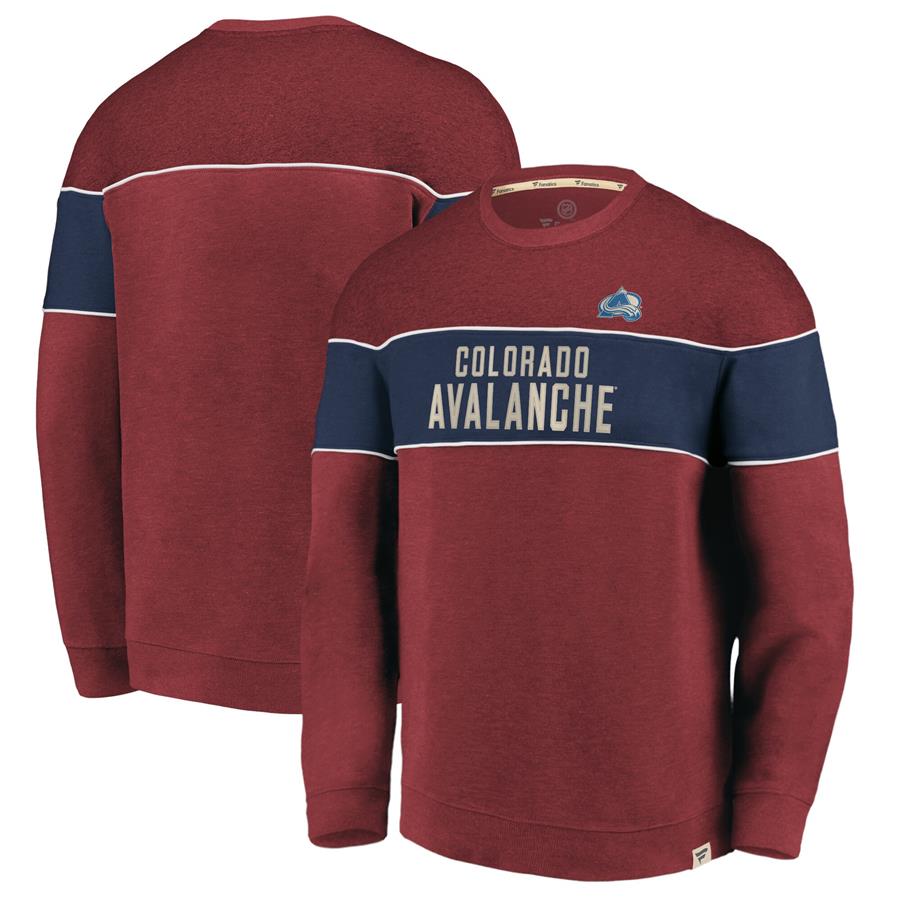 Colorado Avalanche Fanatics Branded Varsity Reserve Sweatshirt - Heathered Burgundy