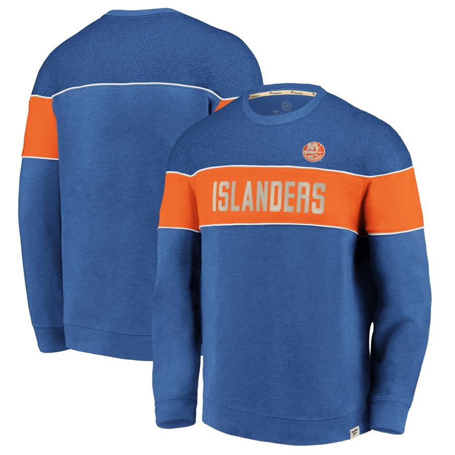 New York Islanders Fanatics Branded Varsity Reserve Sweatshirt - Heathered Royal