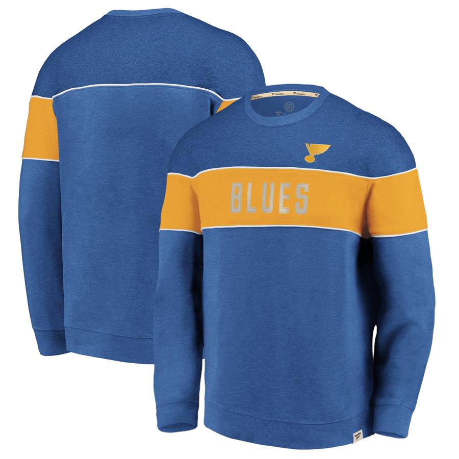 St. Louis Blues Fanatics Branded Varsity Reserve Sweatshirt - Heathered Blue