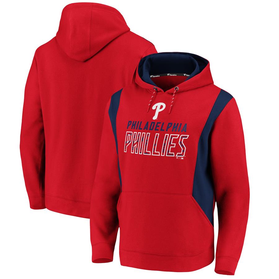 Philadelphia Phillies Fanatics Branded Iconic Fleece Colorblock Pullover Hoodie - Red