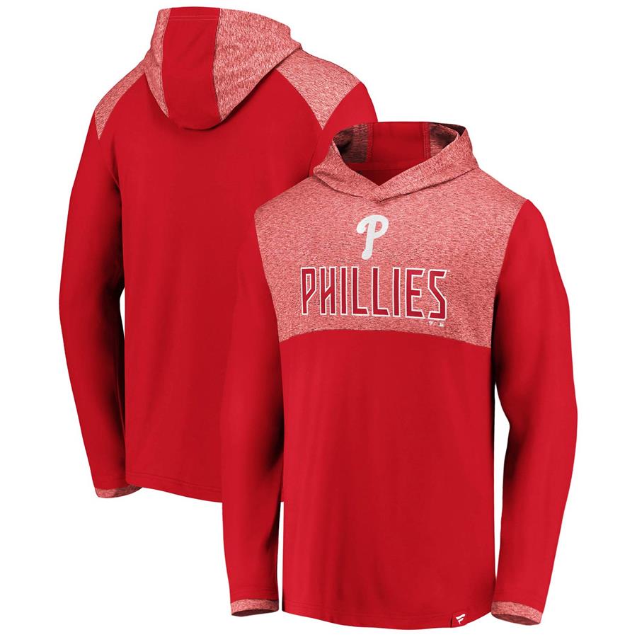 Philadelphia Phillies Fanatics Branded Iconic Marbled Clutch Pullover Hoodie - Red